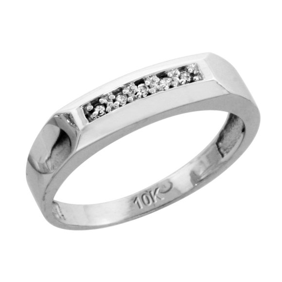 10k White Gold 4.5mm Ladies Real Natural Diamond Wedding Band - Picture 1 of 2